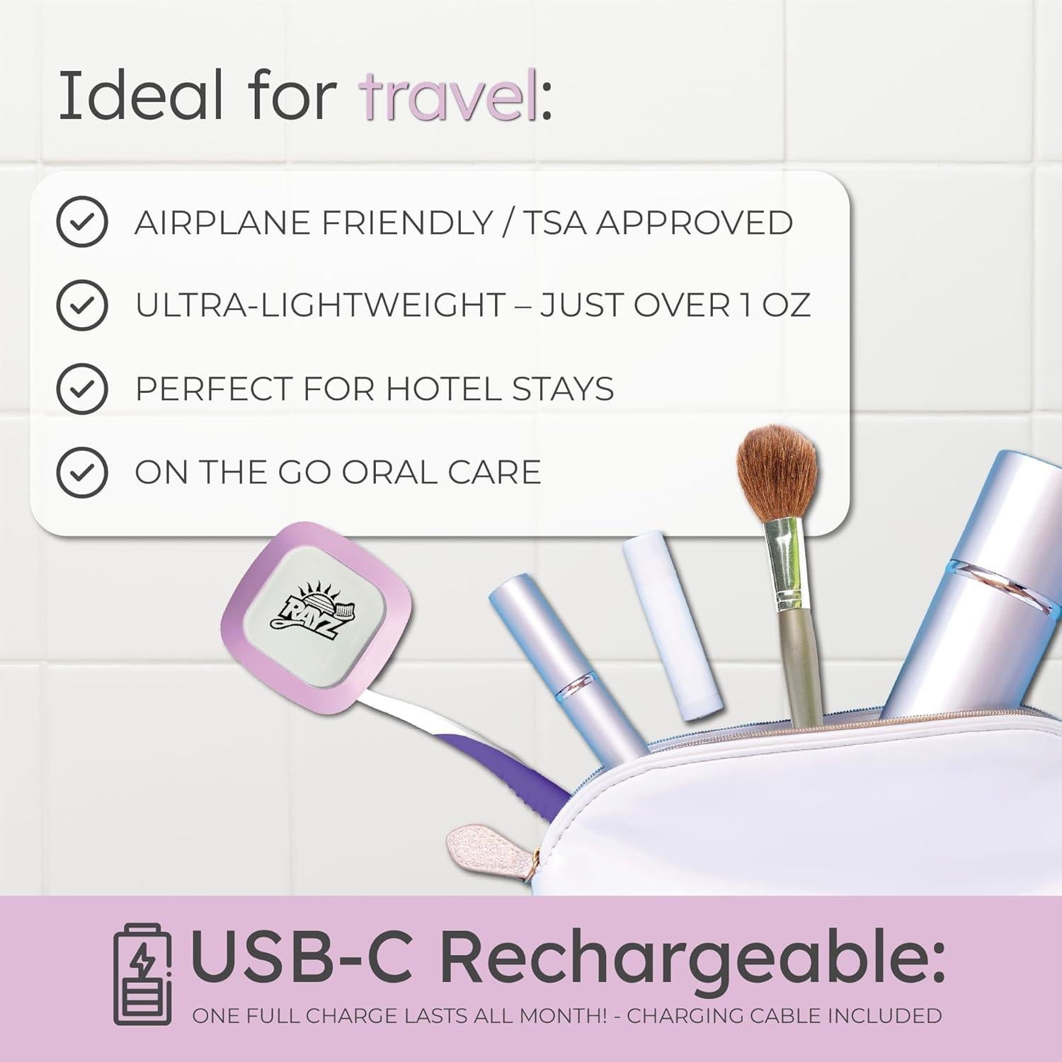 Desinfectante de Cepillos de Dientes UV-C Rayz Lavanda 99.9% en 3 Min