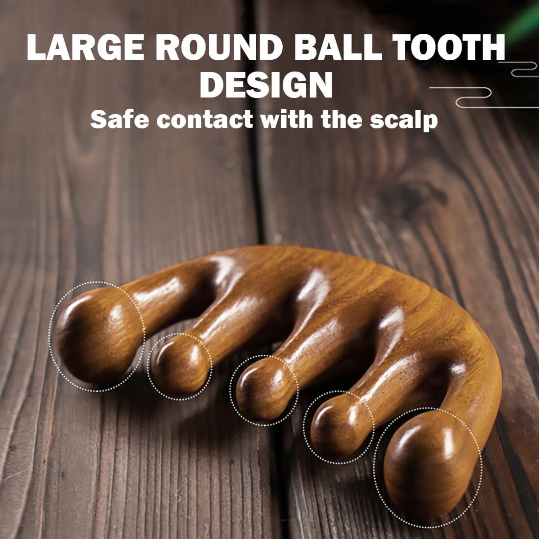 Masajeador de cuero cabelludo Cureder de madera 100% natural