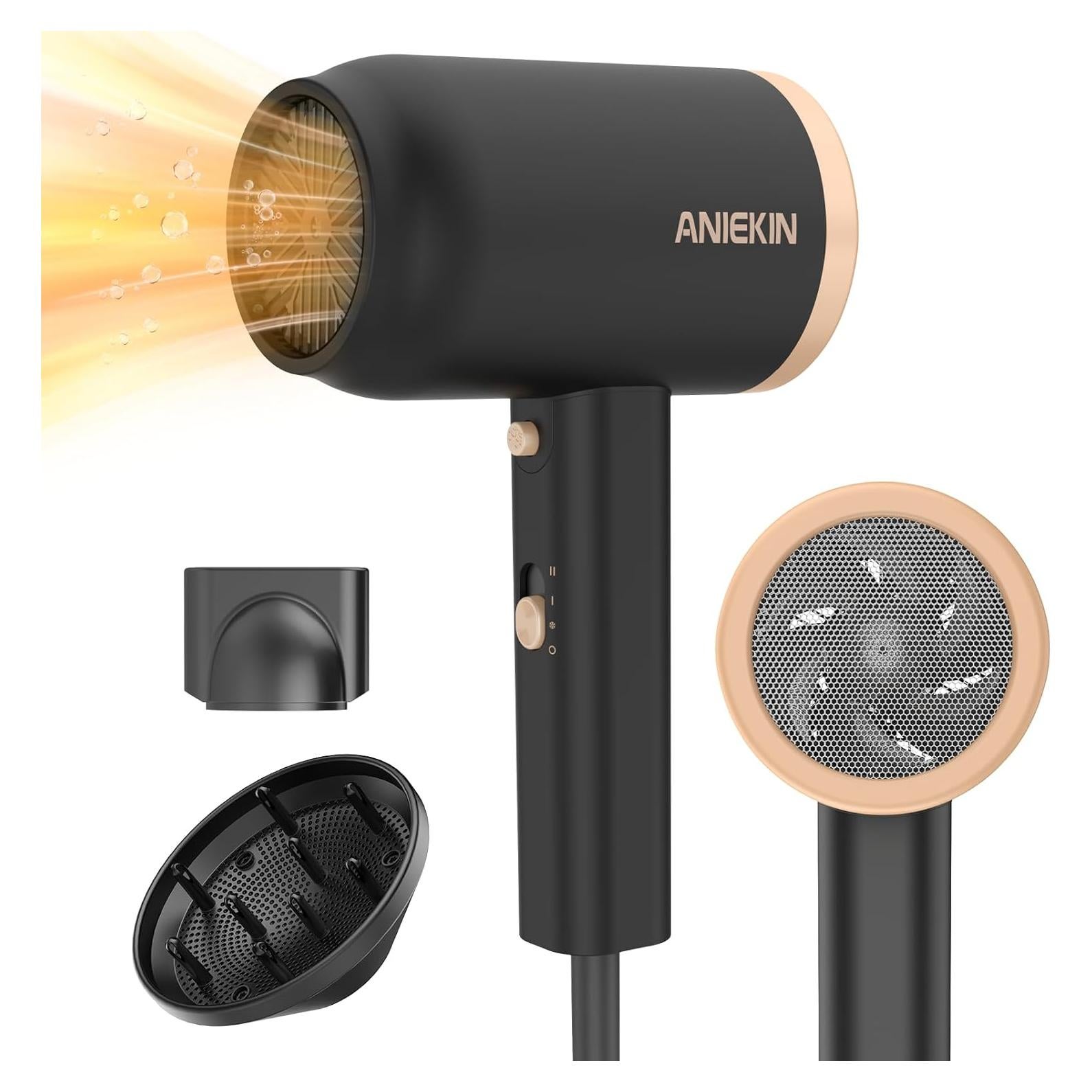 Secador de Pelo ANIEKIN 1875W Iónico Compacto con Difusor