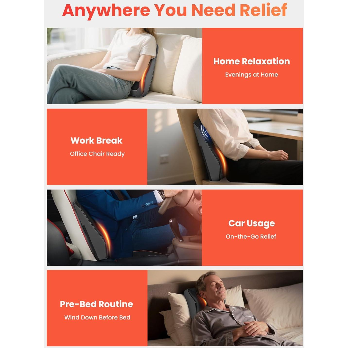 Masajeador de Espalda Shiatsu COMFIER CF-1228 con Calor