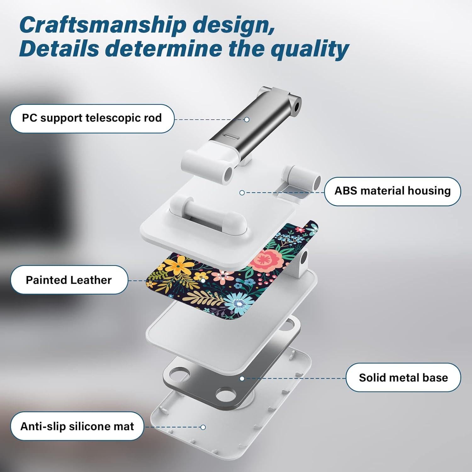 Soporte Plegable para Teléfono Celular TJIHACNGE - Flor Negra