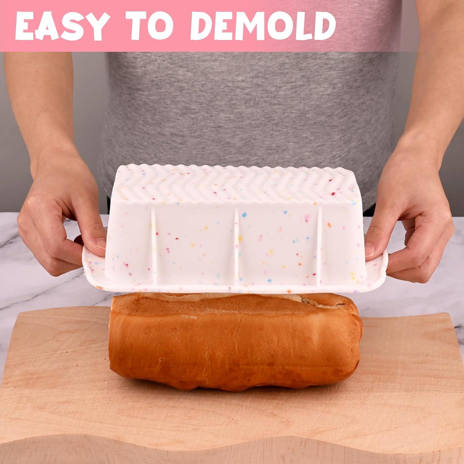 Moldes de Pan de Silicona Sakolla 2 Pcs Antiadherente Confeti