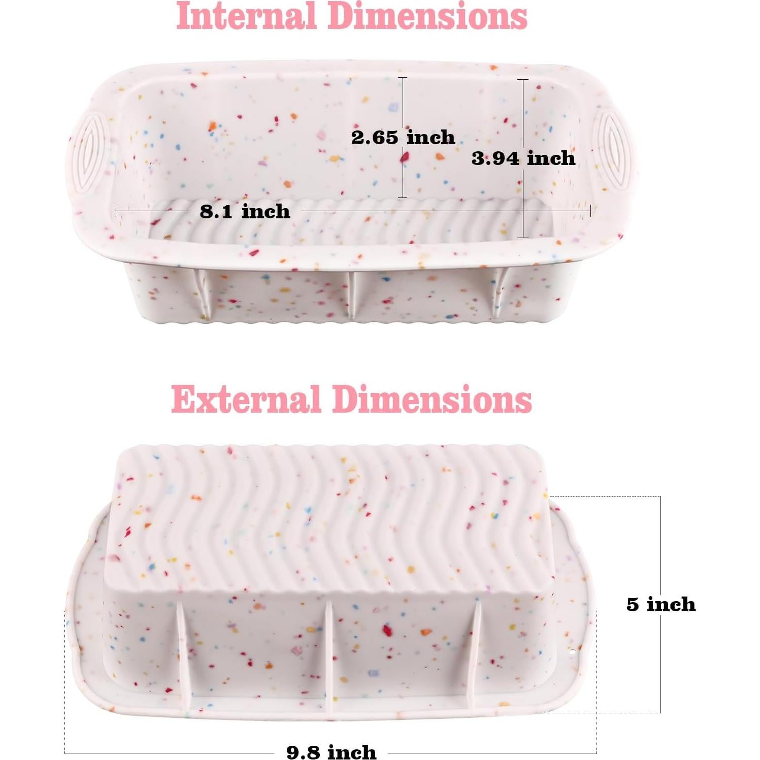 Moldes de Pan de Silicona Sakolla 2 Pcs Antiadherente Confeti