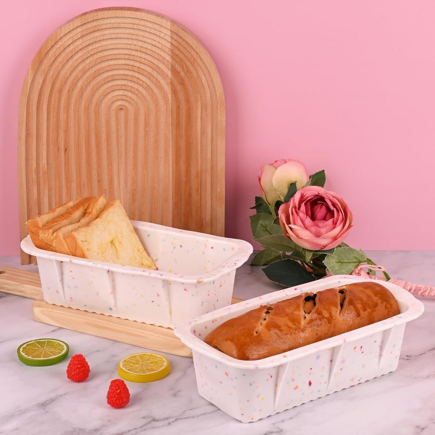 Moldes de Pan de Silicona Sakolla 2 Pcs Antiadherente Confeti