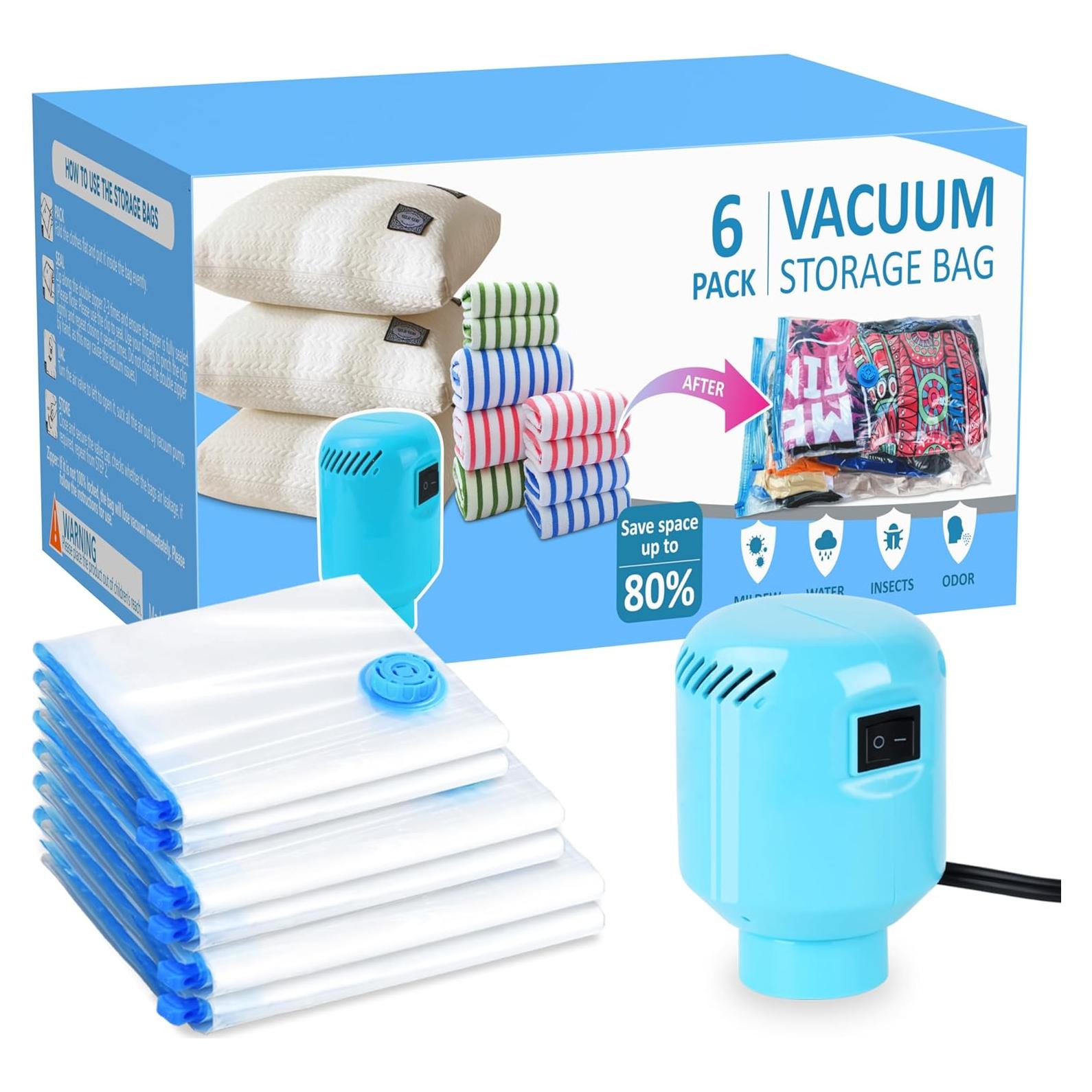 Bolsas de Sellado al Vacío BAMCOO 6 Piezas con Bomba Eléctrica