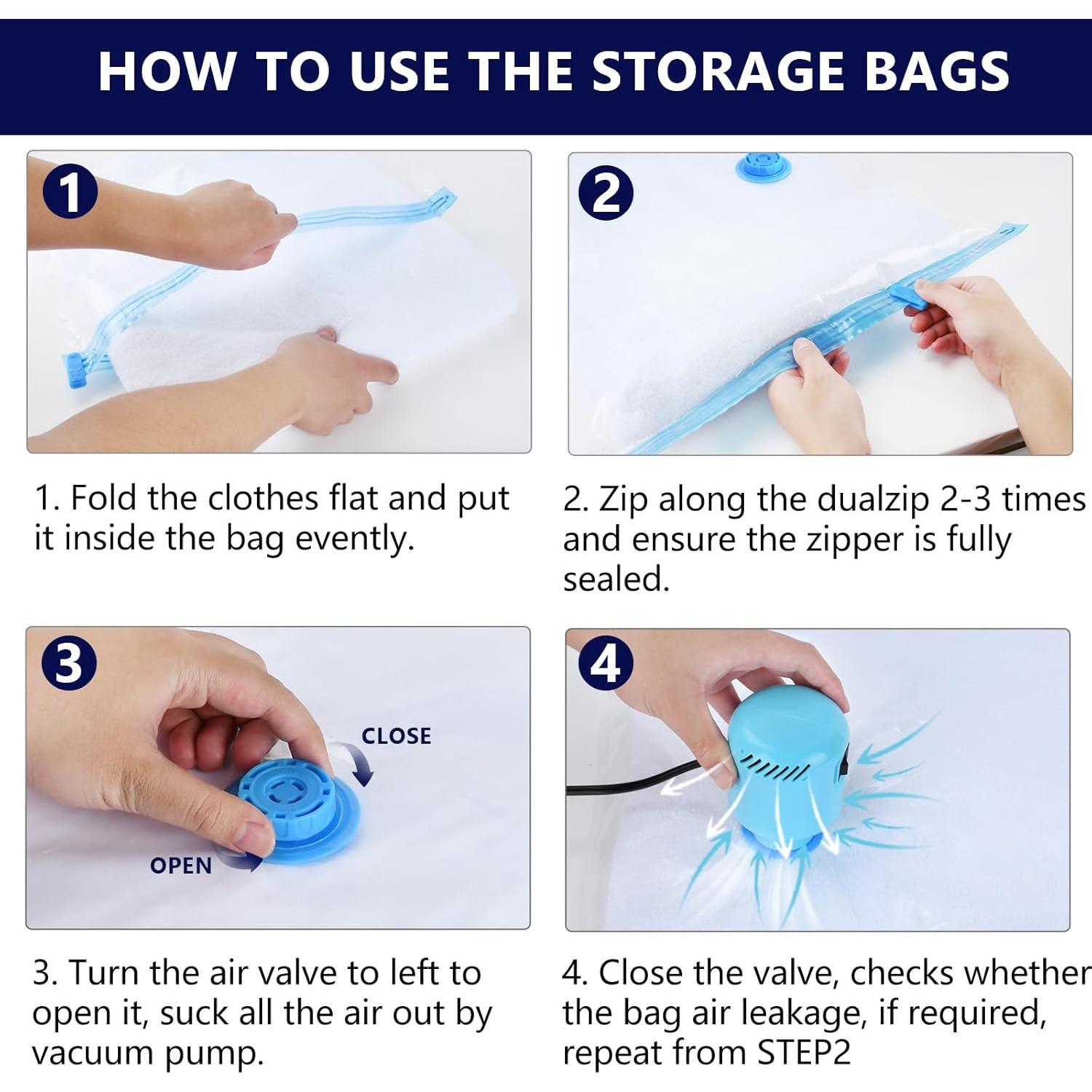 Bolsas de Sellado al Vacío BAMCOO 6 Piezas con Bomba Eléctrica