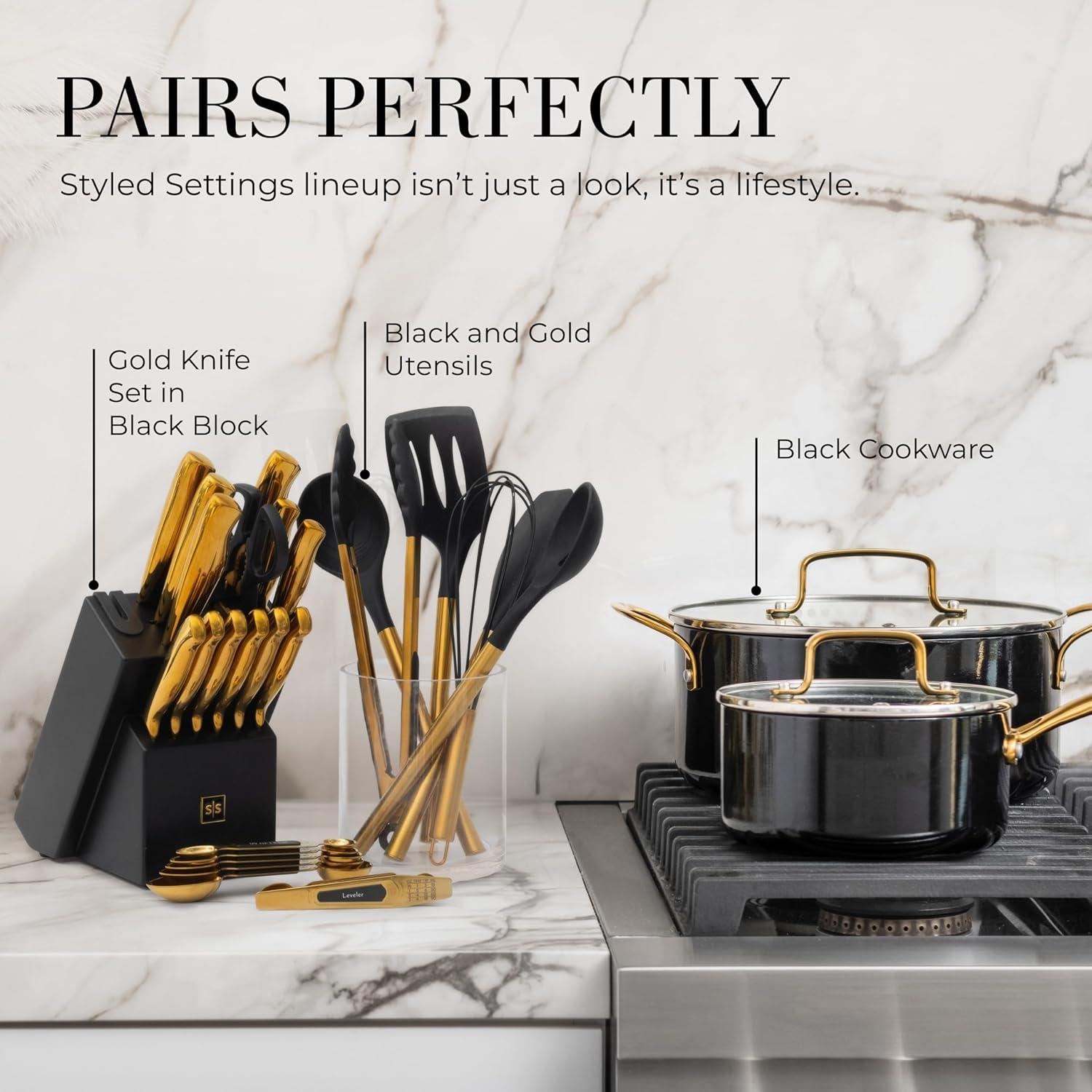 Cucharas Medidoras Magnéticas Doradas 8 Piezas Acero Inoxidable