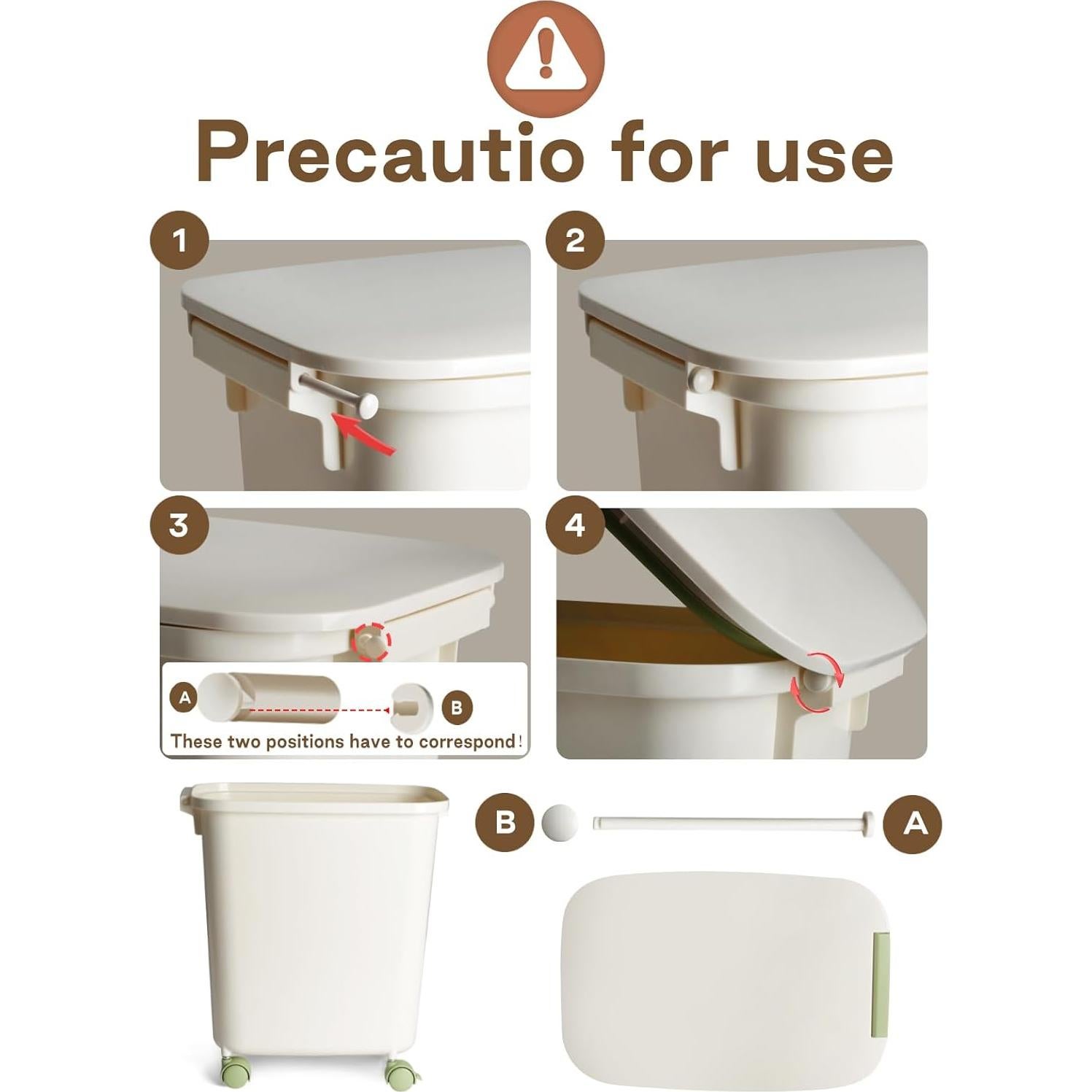 Dispensador de Arroz Hermético LivLab 11.34kg con Ruedas