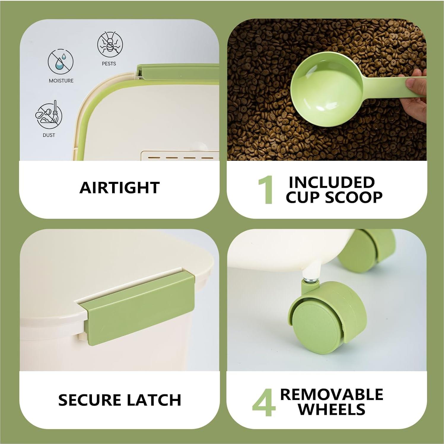 Dispensador de Arroz Hermético LivLab 11.34kg con Ruedas