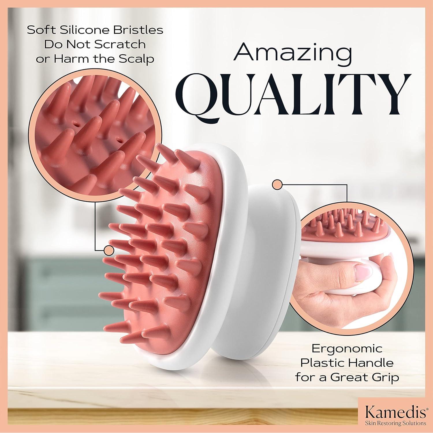 KAMEDIS Cepillo Masajeador de Cuero Cabelludo - Silicona