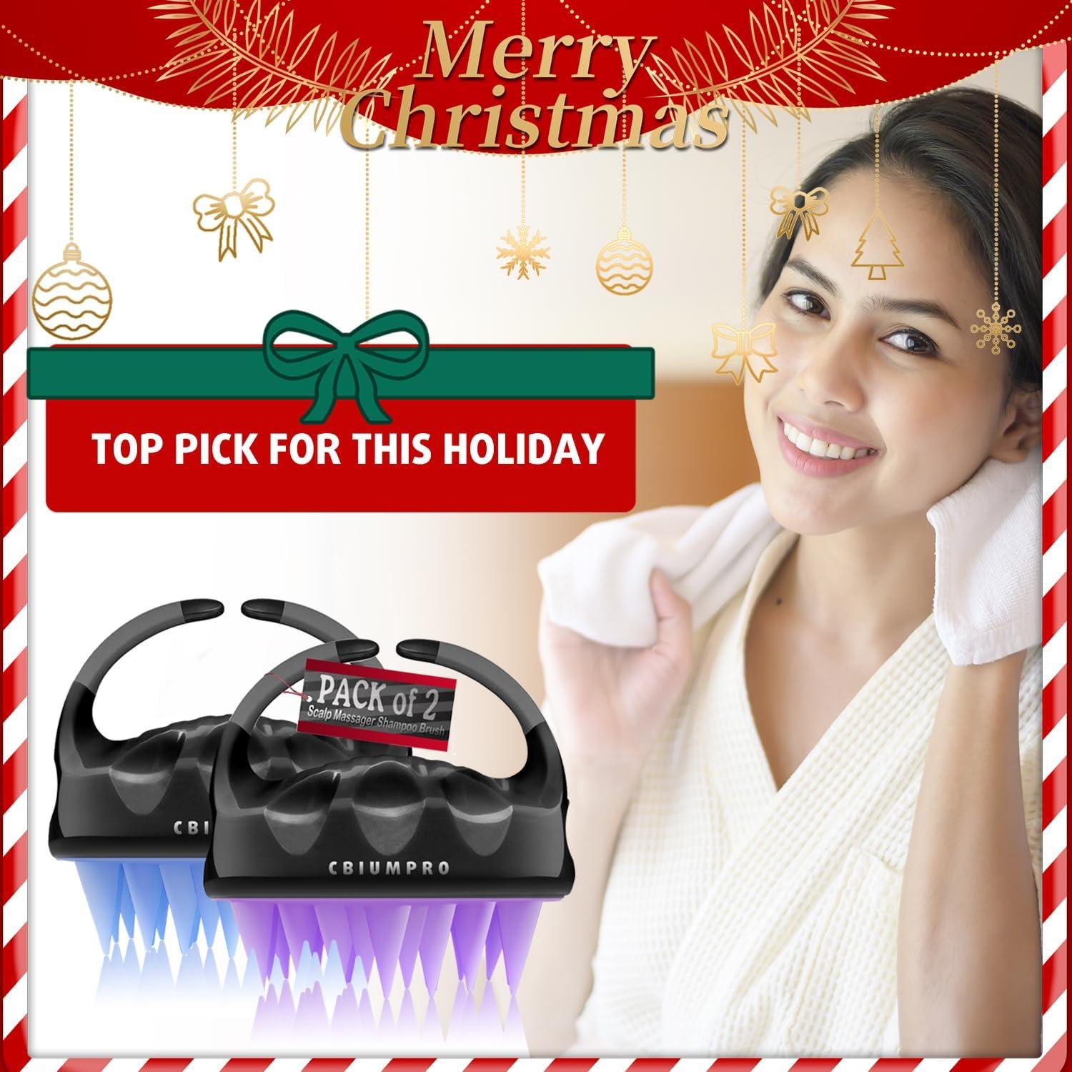Cepillo Masajeador Cbiumpro 2 Pack Exfoliador Cuero Cabelludo