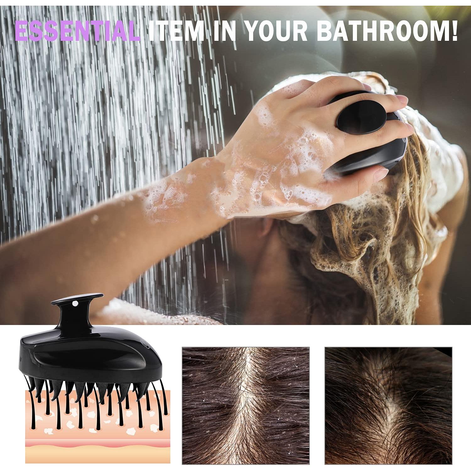 Cepillo Masajeador de Cuero Cabelludo Sosoon Negro 12,7 cm