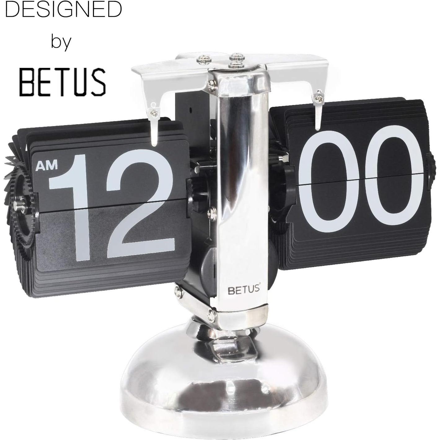 Reloj de Mesa Betus Flip Retro Mecánico Digital 20.3x16.5cm Negro