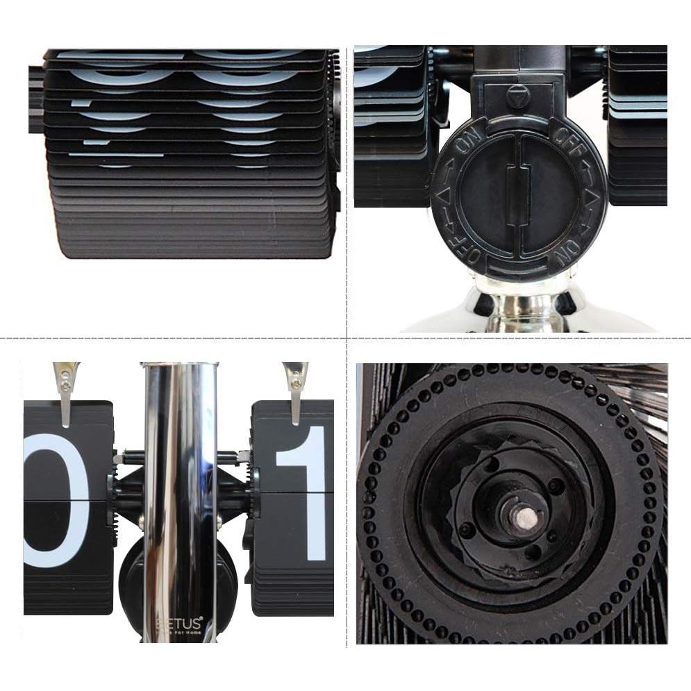 Reloj de Mesa Betus Flip Retro Mecánico Digital 20.3x16.5cm Negro