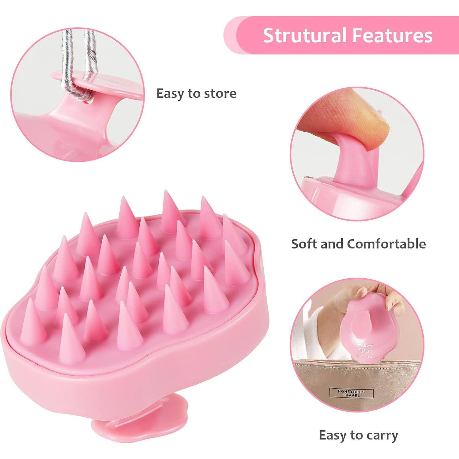 Masajeador de cuero cabelludo URTHEONE Rosa - Silicona Suave