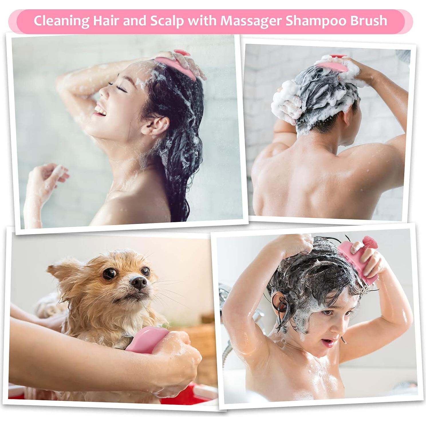 Masajeador de cuero cabelludo URTHEONE Rosa - Silicona Suave