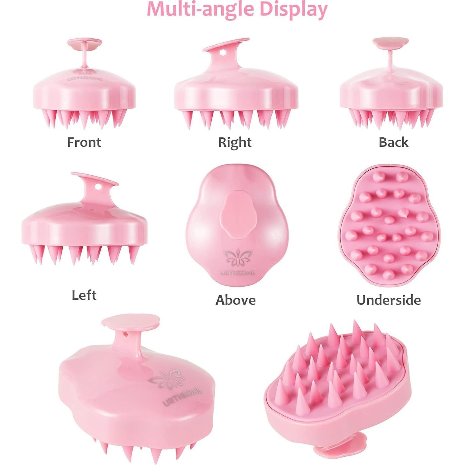 Masajeador de cuero cabelludo URTHEONE Rosa - Silicona Suave