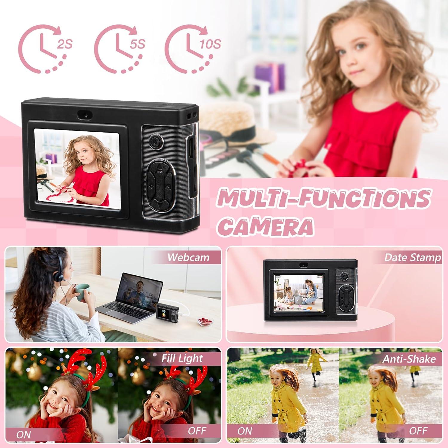 Cámara Digital MQOUNY 44MP FHD 1080P para Niños con 32GB