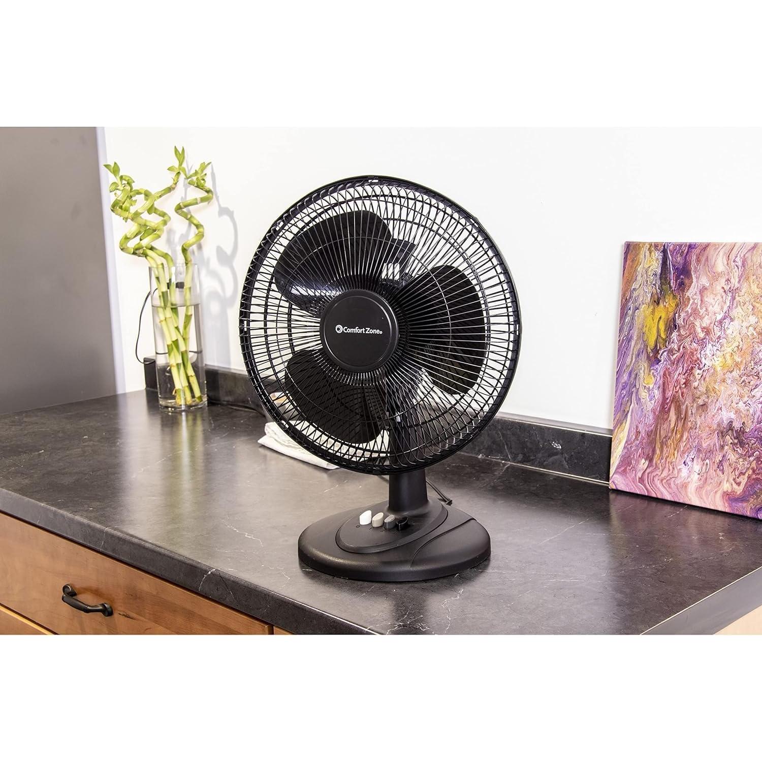 Ventilador de Mesa Oscilante Comfort Zone CZ121-COMBO 30.48 cm 3 Velocidades