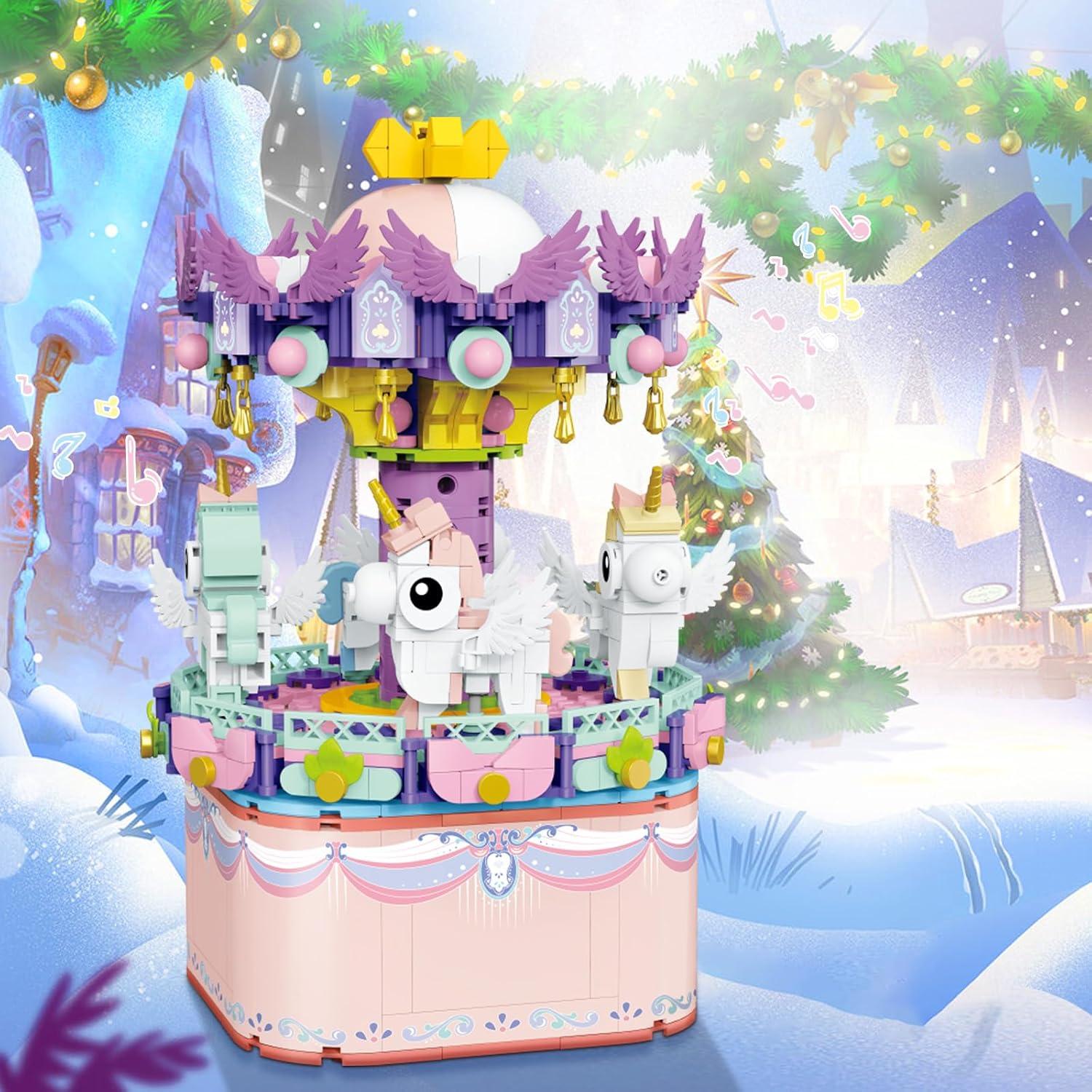 Caja de Música Carrusel DIY DOUBLEEAGLE 874 Piezas 18,5 cm