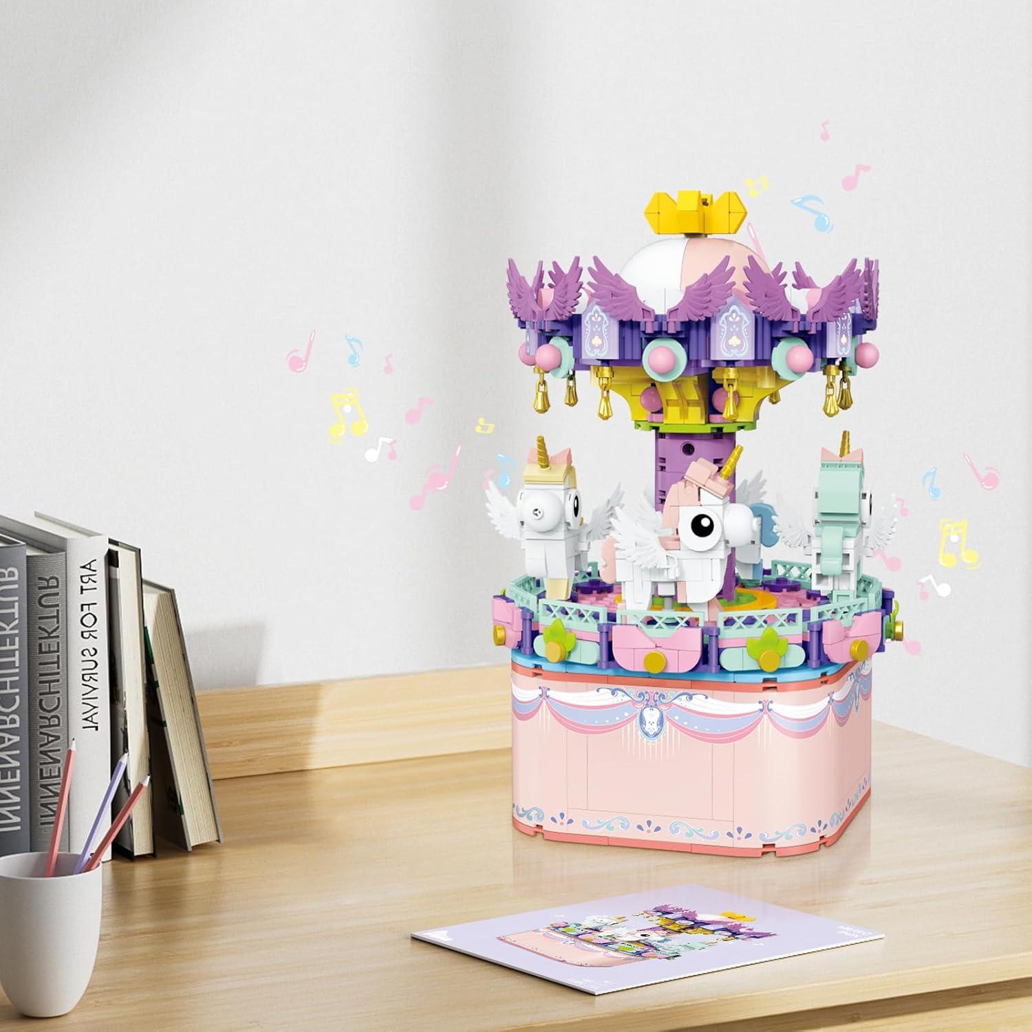 Caja de Música Carrusel DIY DOUBLEEAGLE 874 Piezas 18,5 cm