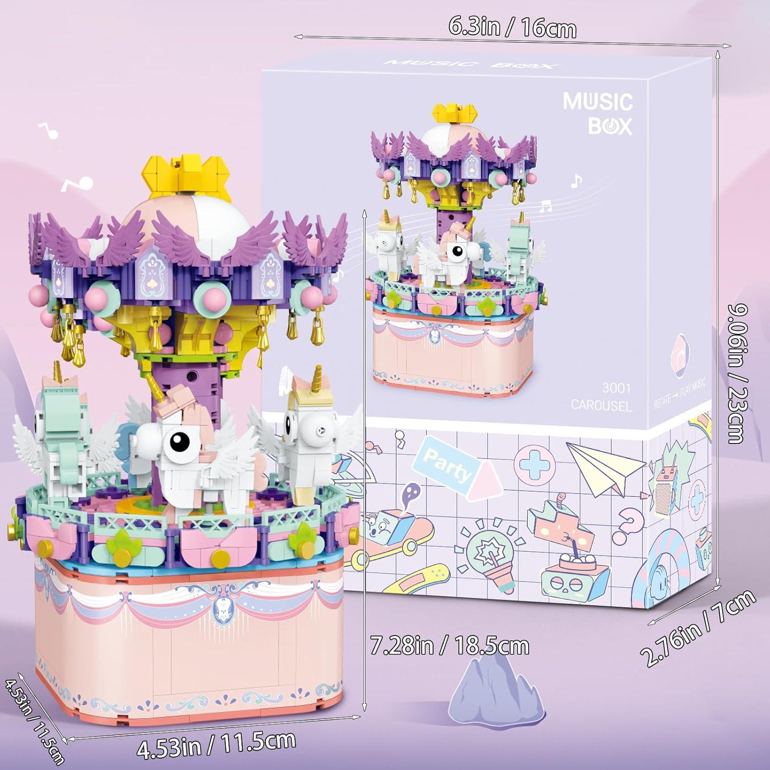 Caja de Música Carrusel DIY DOUBLEEAGLE 874 Piezas 18,5 cm