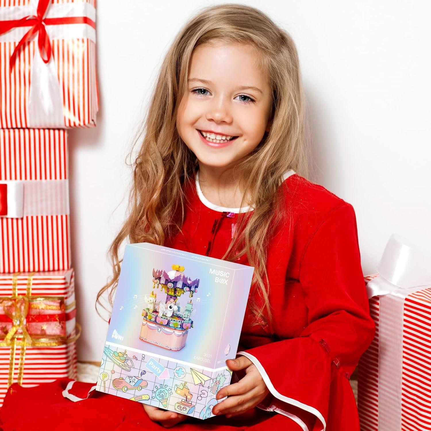 Caja de Música Carrusel DIY DOUBLEEAGLE 874 Piezas 18,5 cm