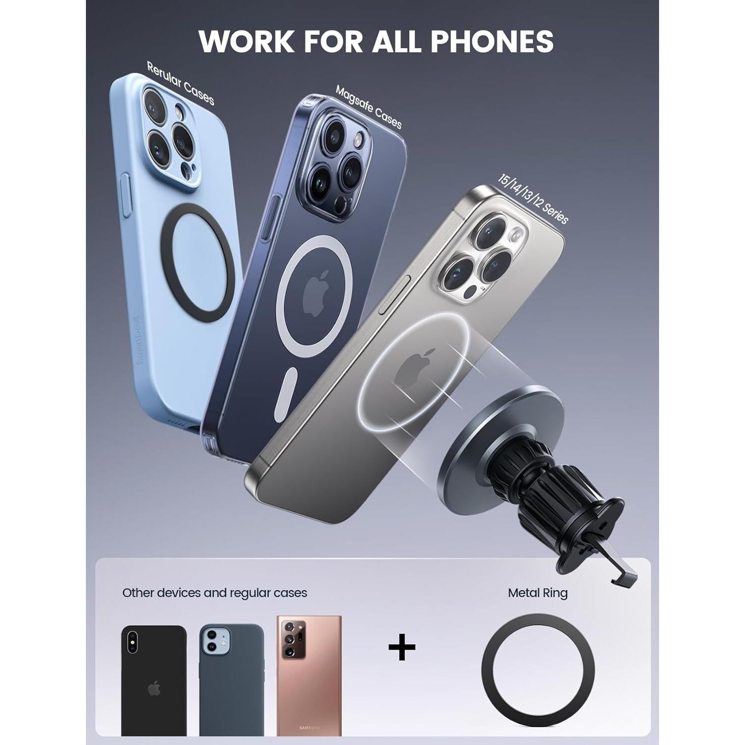 Soporte para coche Lamicall STCV06 - Magnético 20 imanes 360°