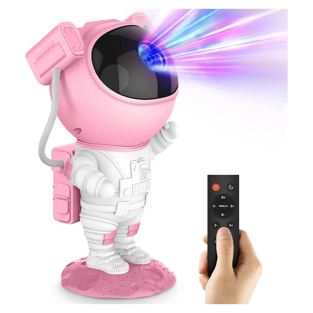 Proyector de Luz Nocturna Astronauta AceGamer Rosa-Blanco