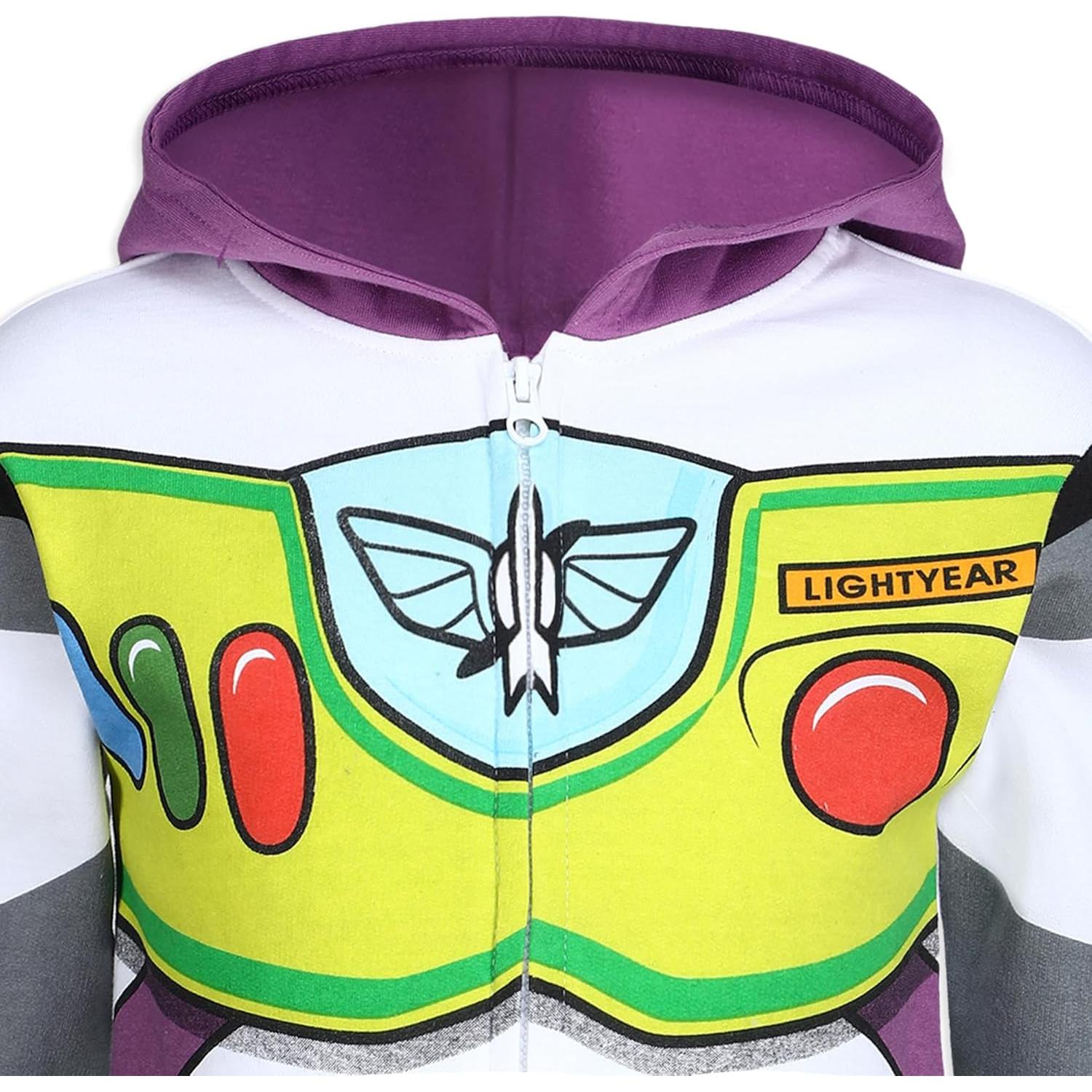Disney Toy Story Woody or Buzz Lightyear Boys Zip Up Hoodie for Toddler and Little Kids