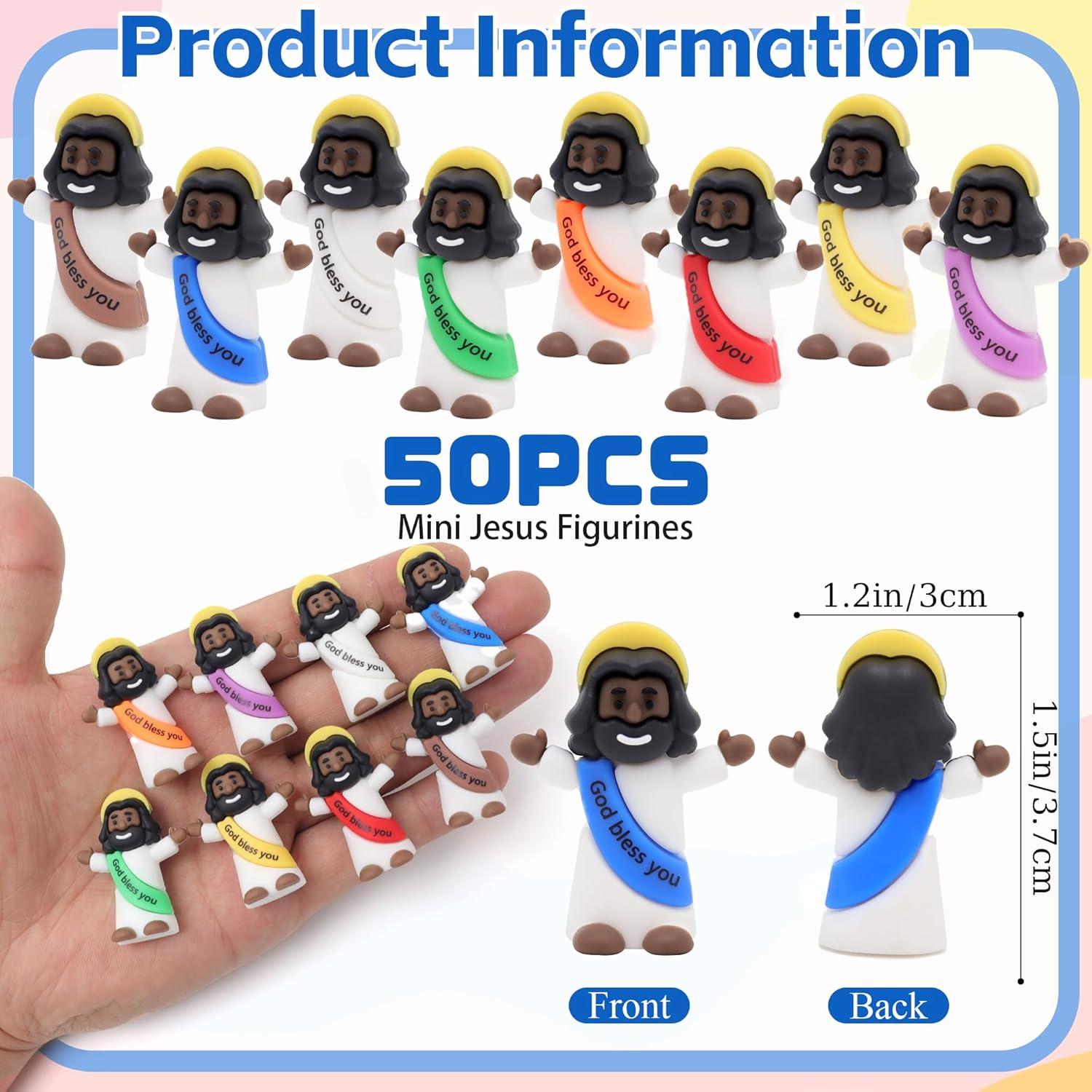 Mini Figuras de Jesús 50pcs PVC Yelakey Decoración Religiosa