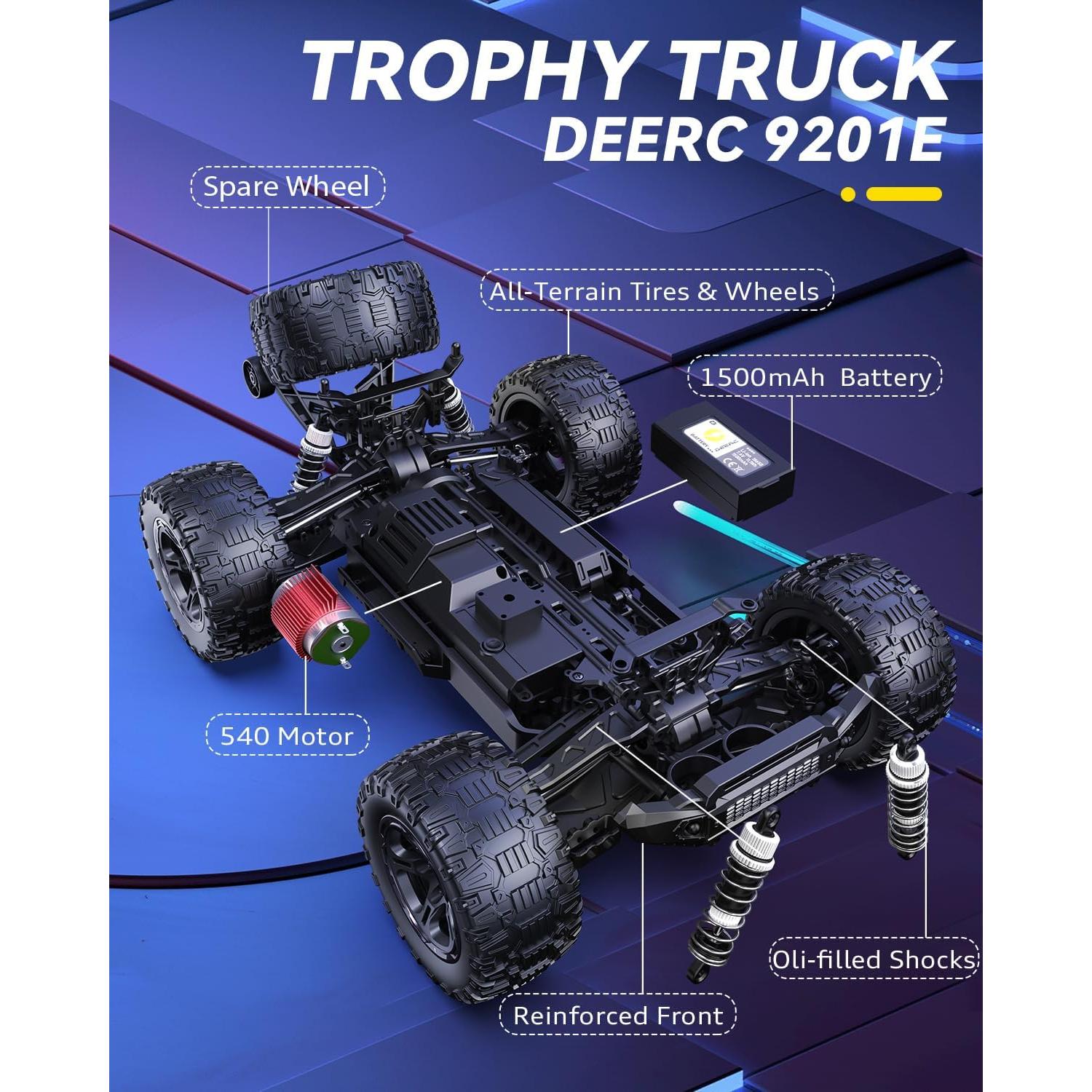 Coche RC DEERC 9201E 1:10 48 km/h 4x4 Todo Terreno