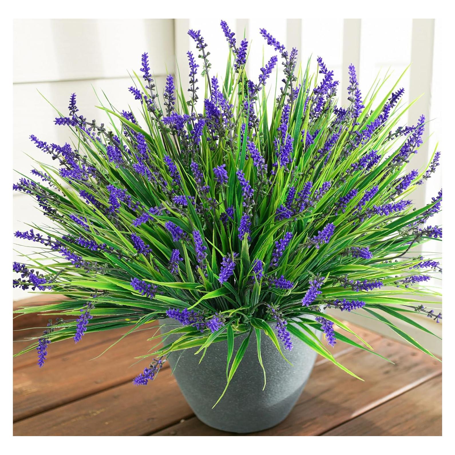 Plantas Artificiales Ivydale 10PCS Hierba Mono Púrpura UV