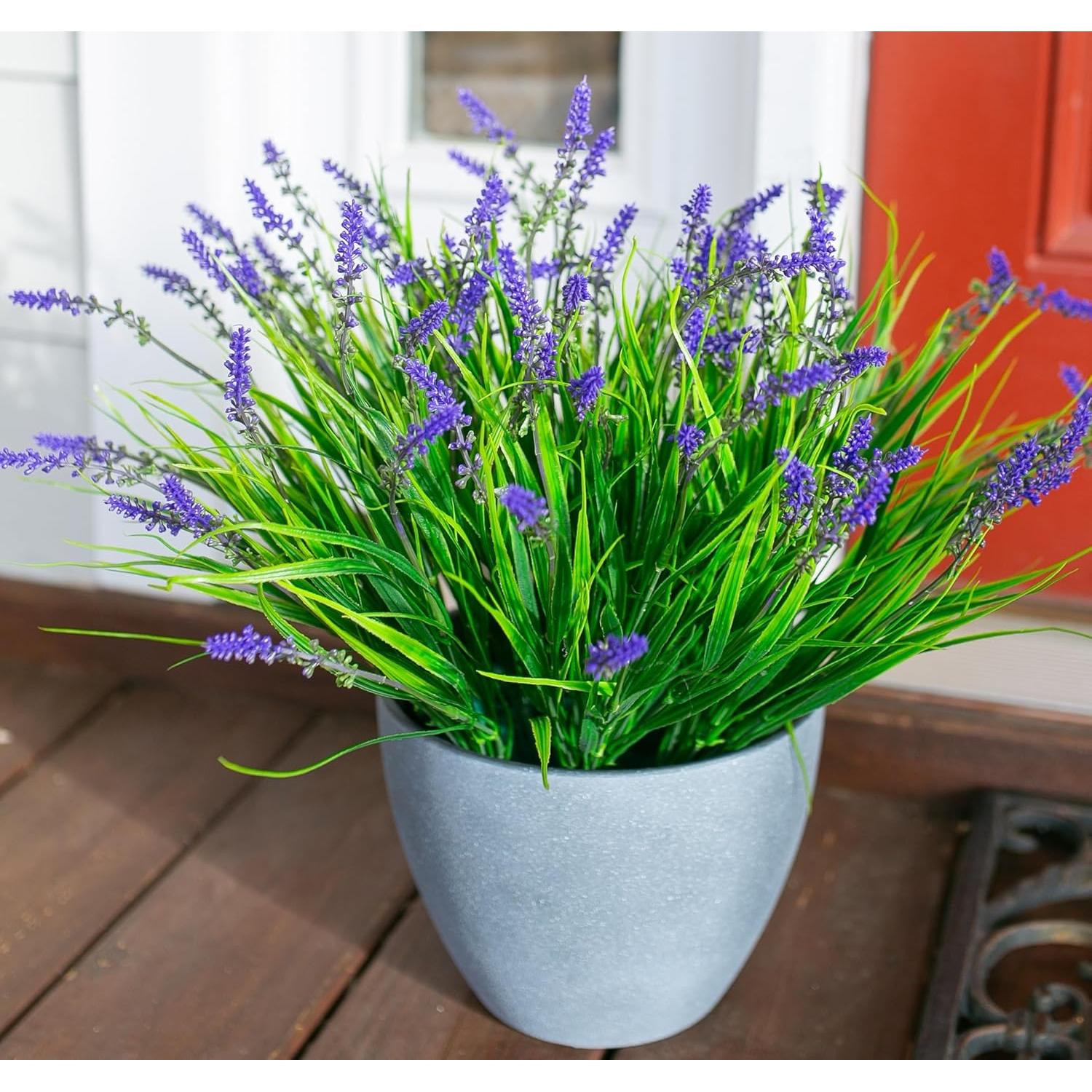 Plantas Artificiales Ivydale 10PCS Hierba Mono Púrpura UV