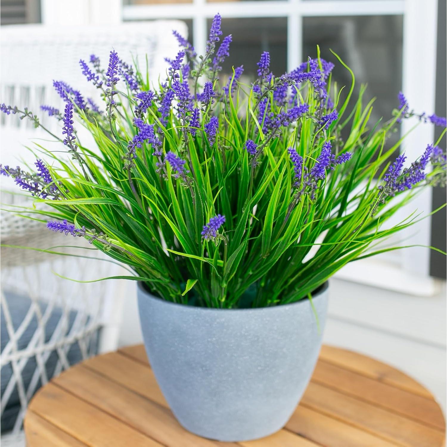 Plantas Artificiales Ivydale 10PCS Hierba Mono Púrpura UV