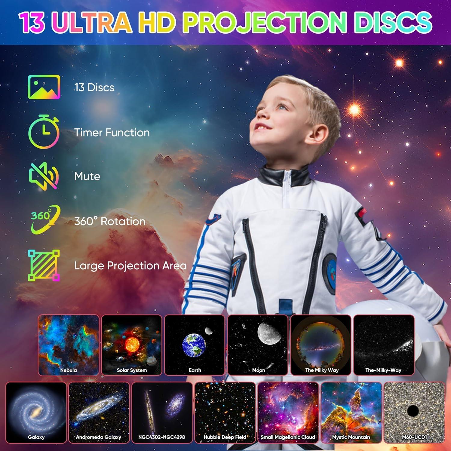 Proyector Galáctico FlyLily 13 en 1 Luz de Estrellas HD