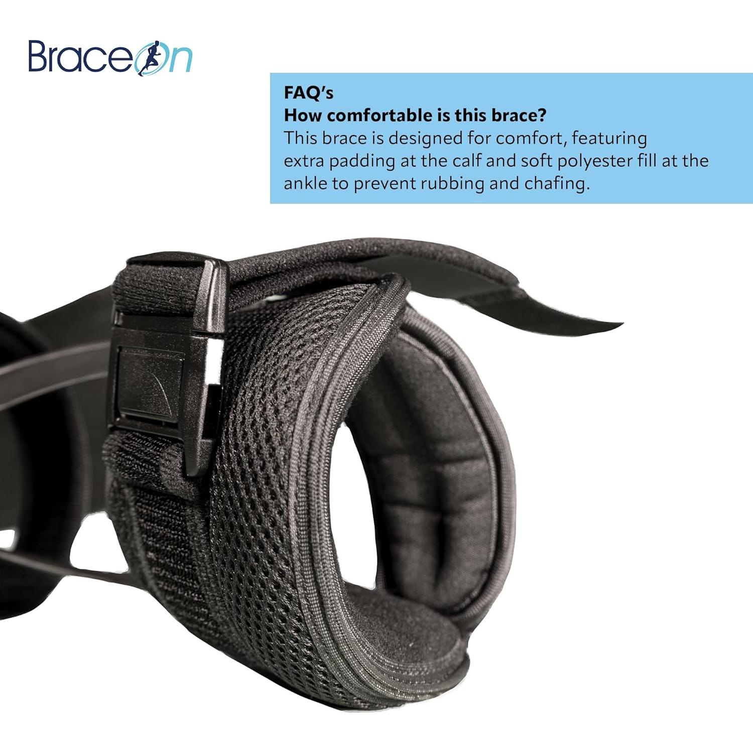 Brace On AFO S-Type - Drop Foot Stabilizer Brace, Moldable, Trimmable, Lightweight Polyethylene, Drop Foot Braces for Men, AFO Brace and Foot Drop Braces, Foot Boot for Injured Foot, Men, Left