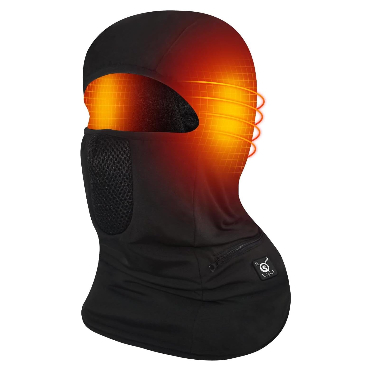 Pasamontañas Calentado Unisex - A Prueba de Viento, Negro