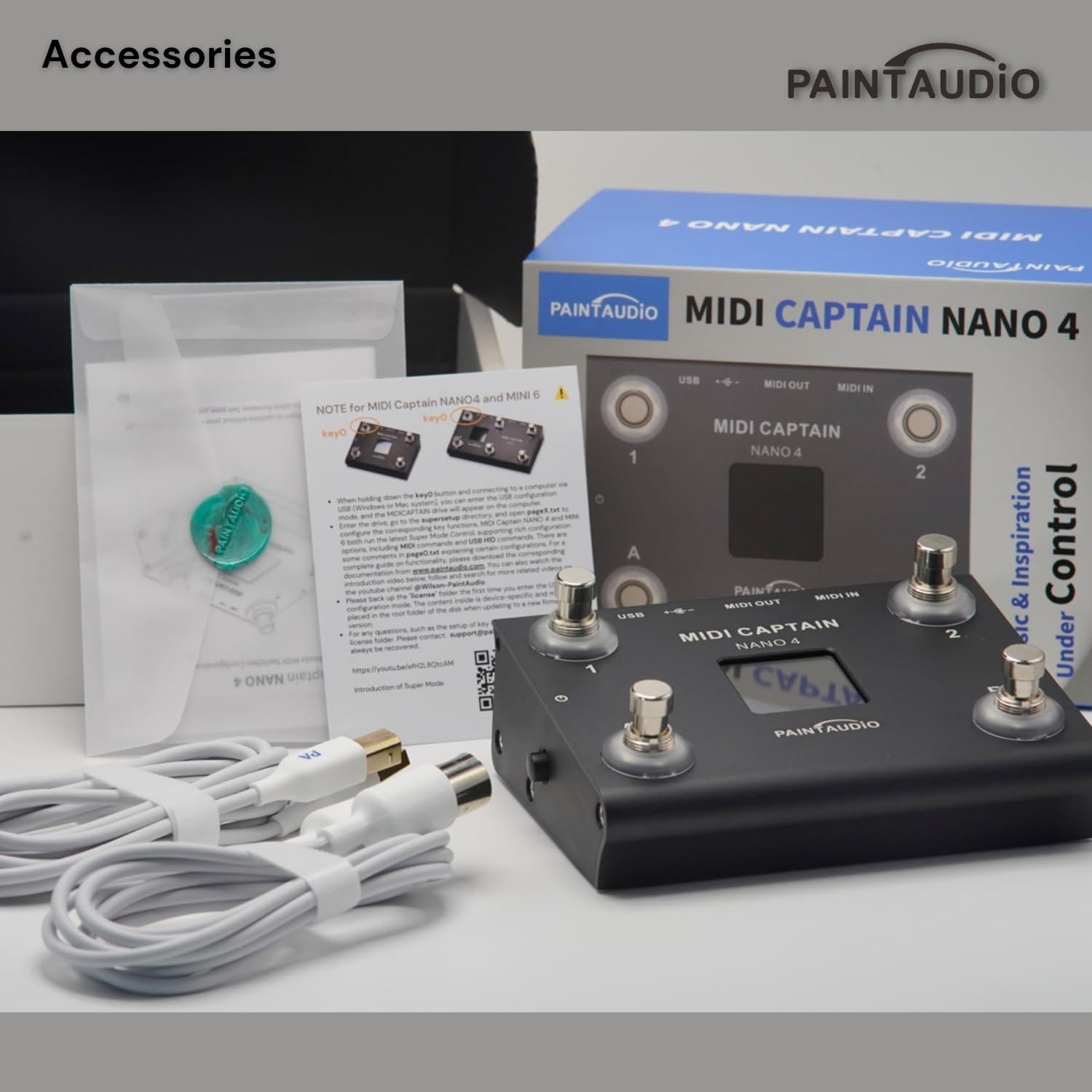 Controlador de pie MIDI Captain NANO 4 USB-MIDI 4 Interruptores