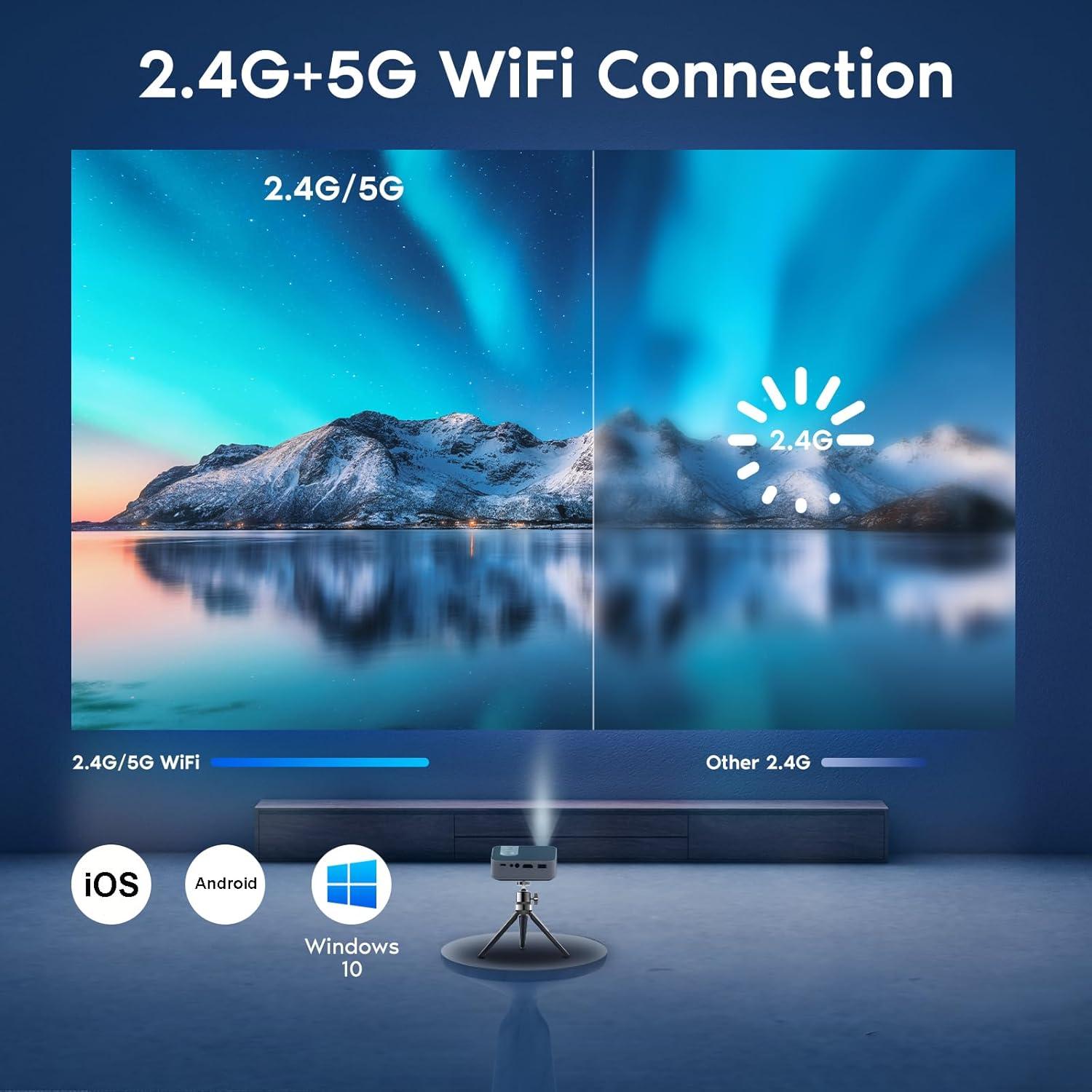 Proyector TMY V98 Mini Portátil 1080P WiFi Bluetooth