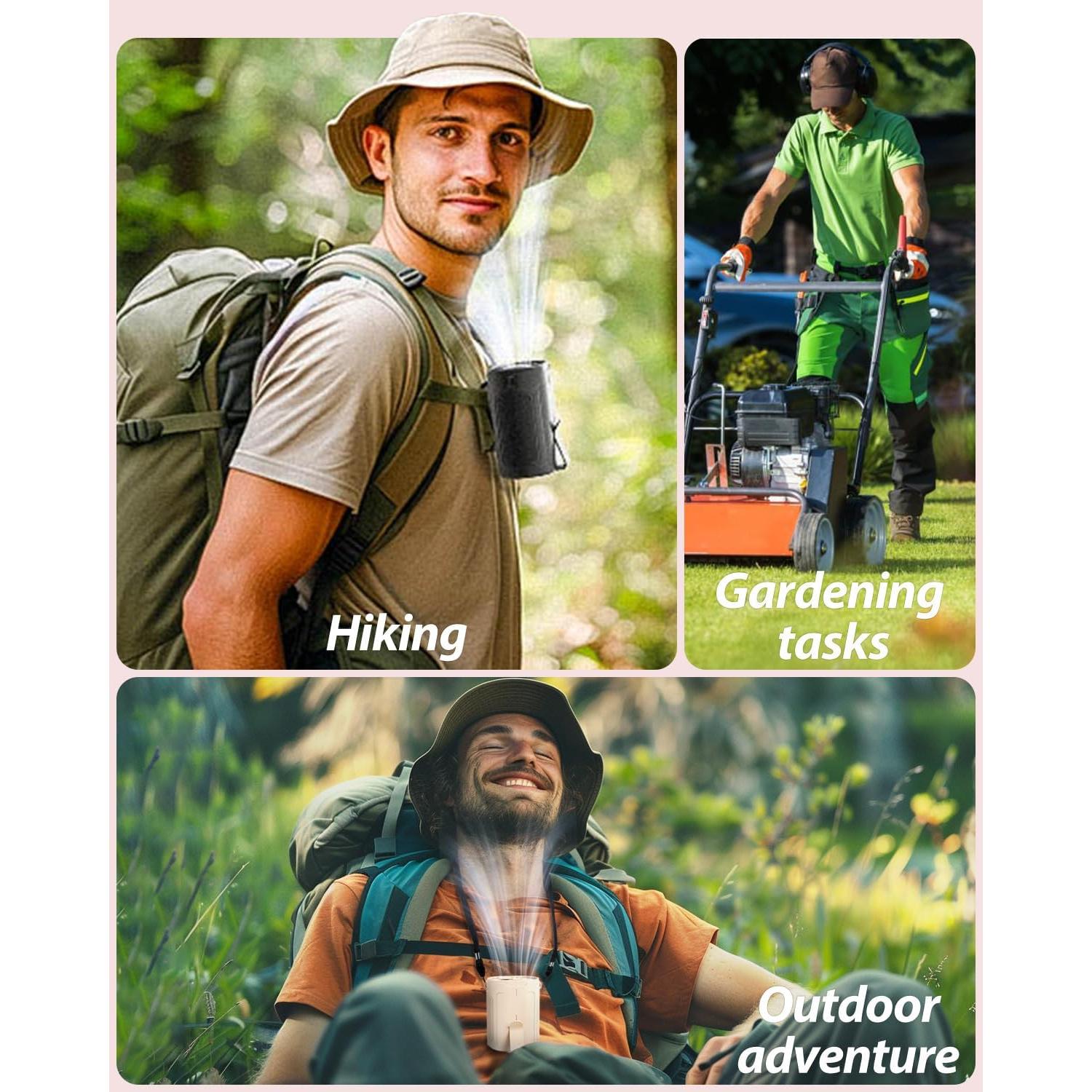 Ventilador de Cintura Portátil Barito Y2 Recargable 25H Beige