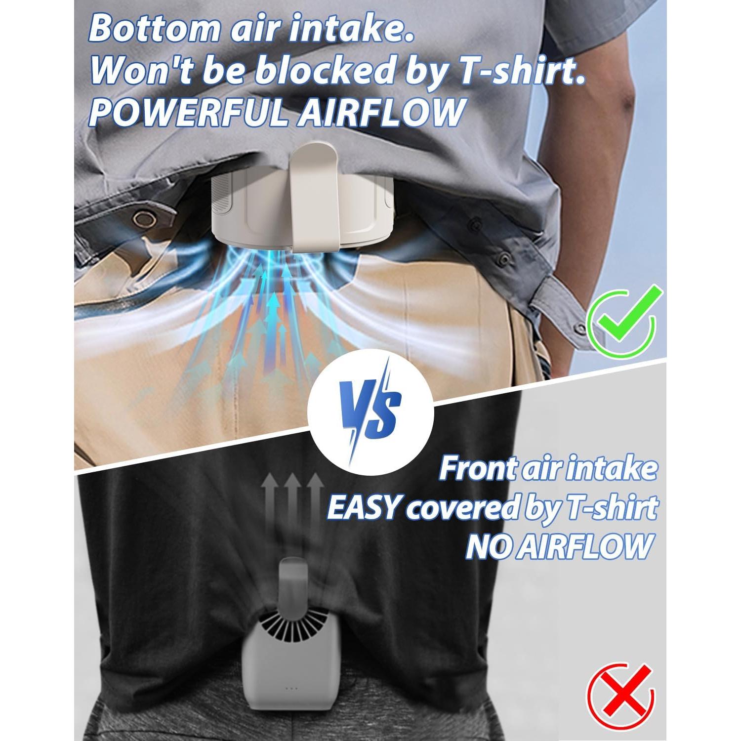 Ventilador de Cintura Portátil Barito Y2 Recargable 25H Beige