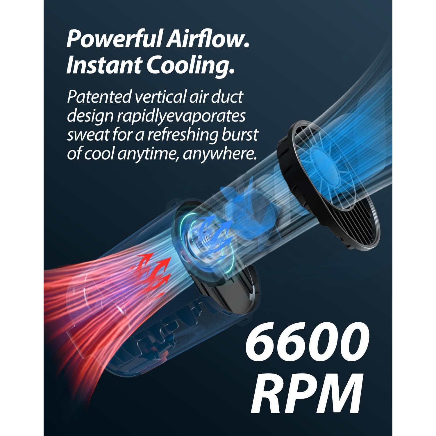 Ventilador de Cintura Portátil Barito Y2 Recargable 25H Beige