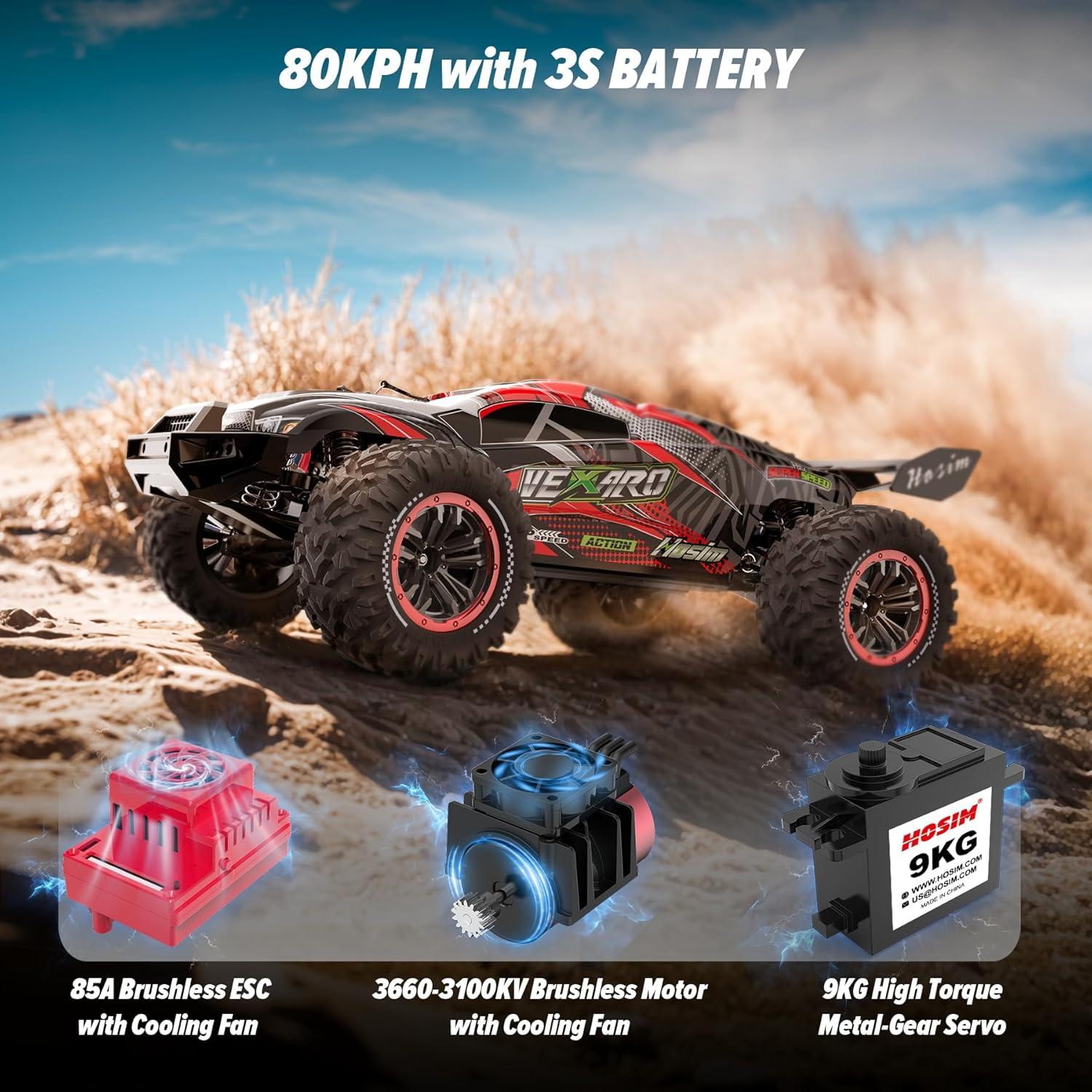 Coche RC Hosim VEXARO MAX 1:8 4X4 Brushless 80KMH