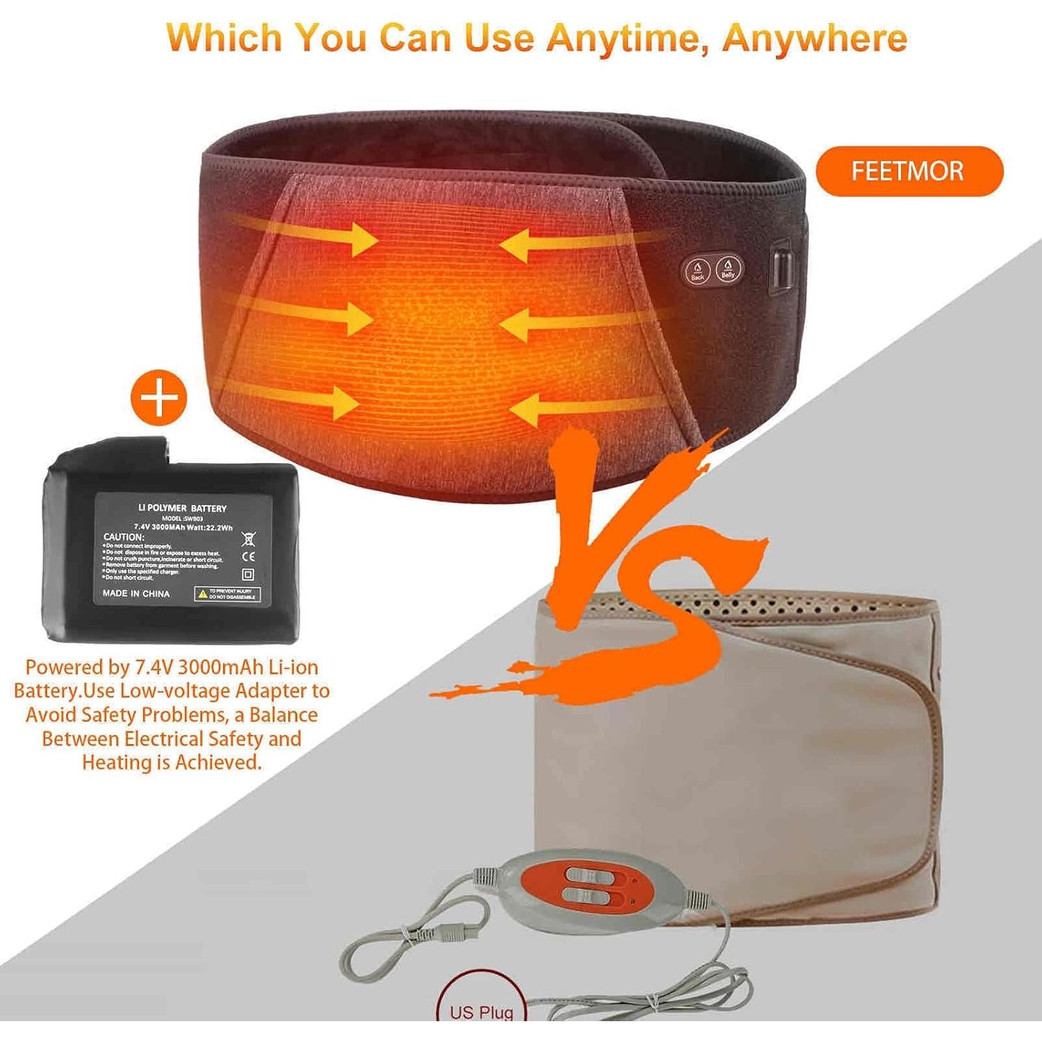 Cinturón Calentado Inalámbrico FEETMOR para Espalda y Abdomen