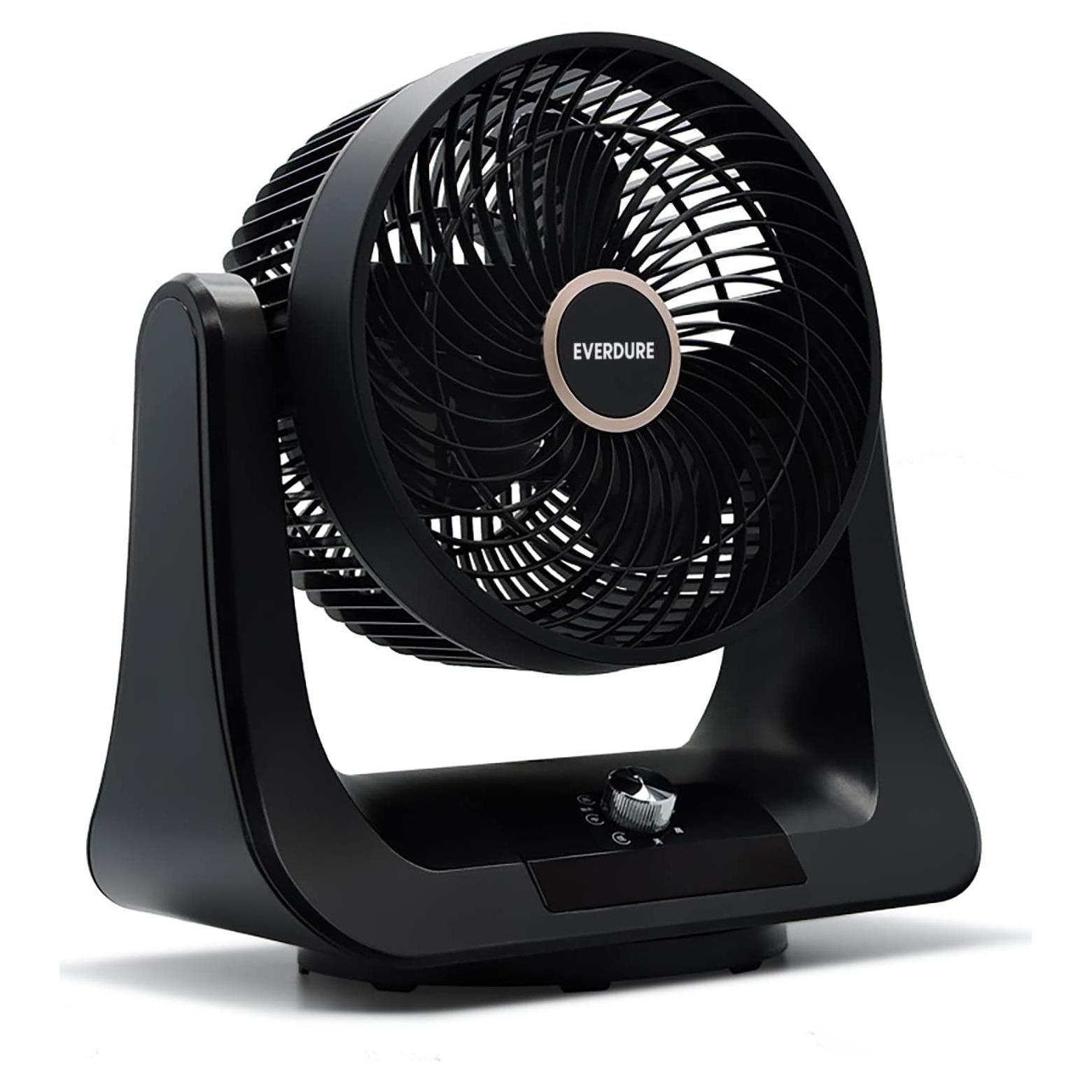 Everdure 9” Oscillating Desk or Table Fan, 3 Speed Settings, Targeted Airflow Control, Low Noise, Portable, Personal Fan, Perfect Cooling Fan for Bedroom, Living Room, Home Office, Black