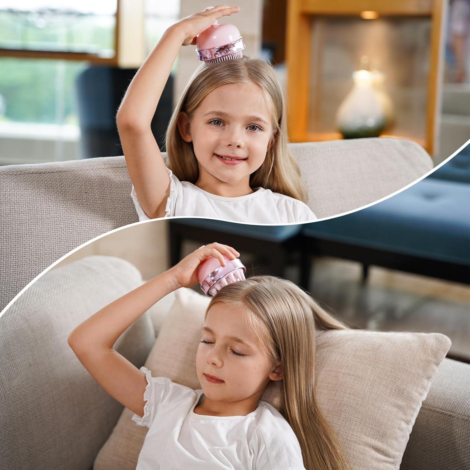 Masajeador de cuero cabelludo SHINLEA 2 en 1 Rosa