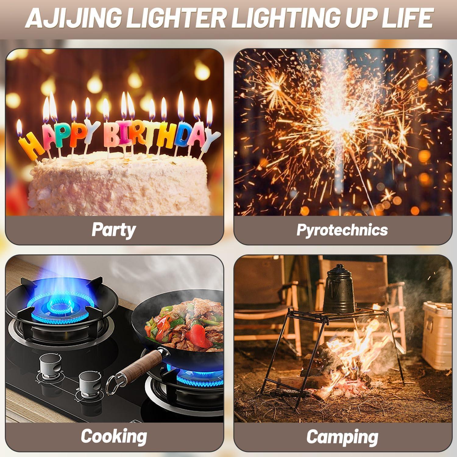 Electric Candle Lighter, Safty Lock, USB Type-C Port, Rechargeable Lighter, Windproof Flameless, Led Display, for Home Kitchen (Rose Gold)