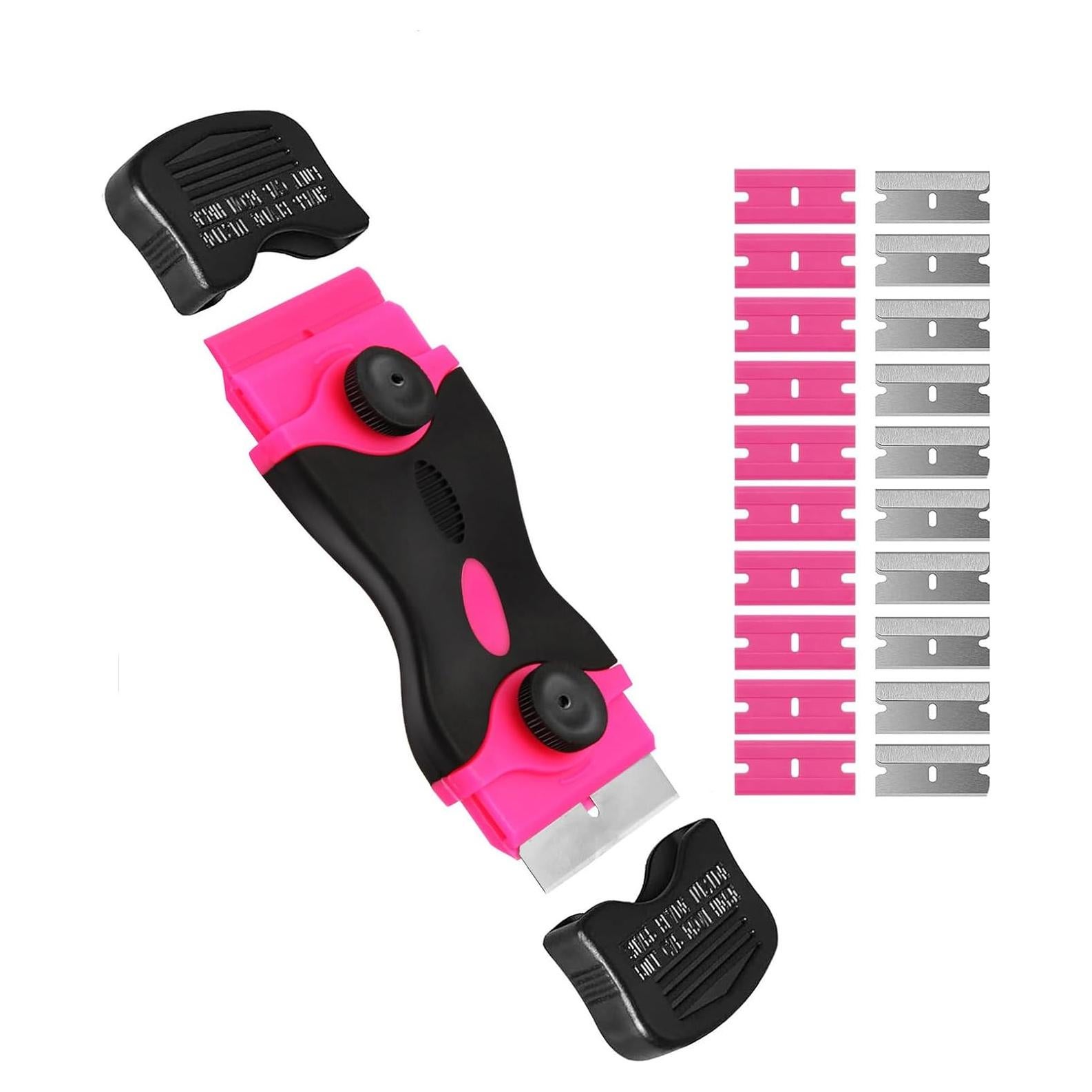 Raspador de limpieza 2 en 1 Viadom con 20 cuchillas - Rosa