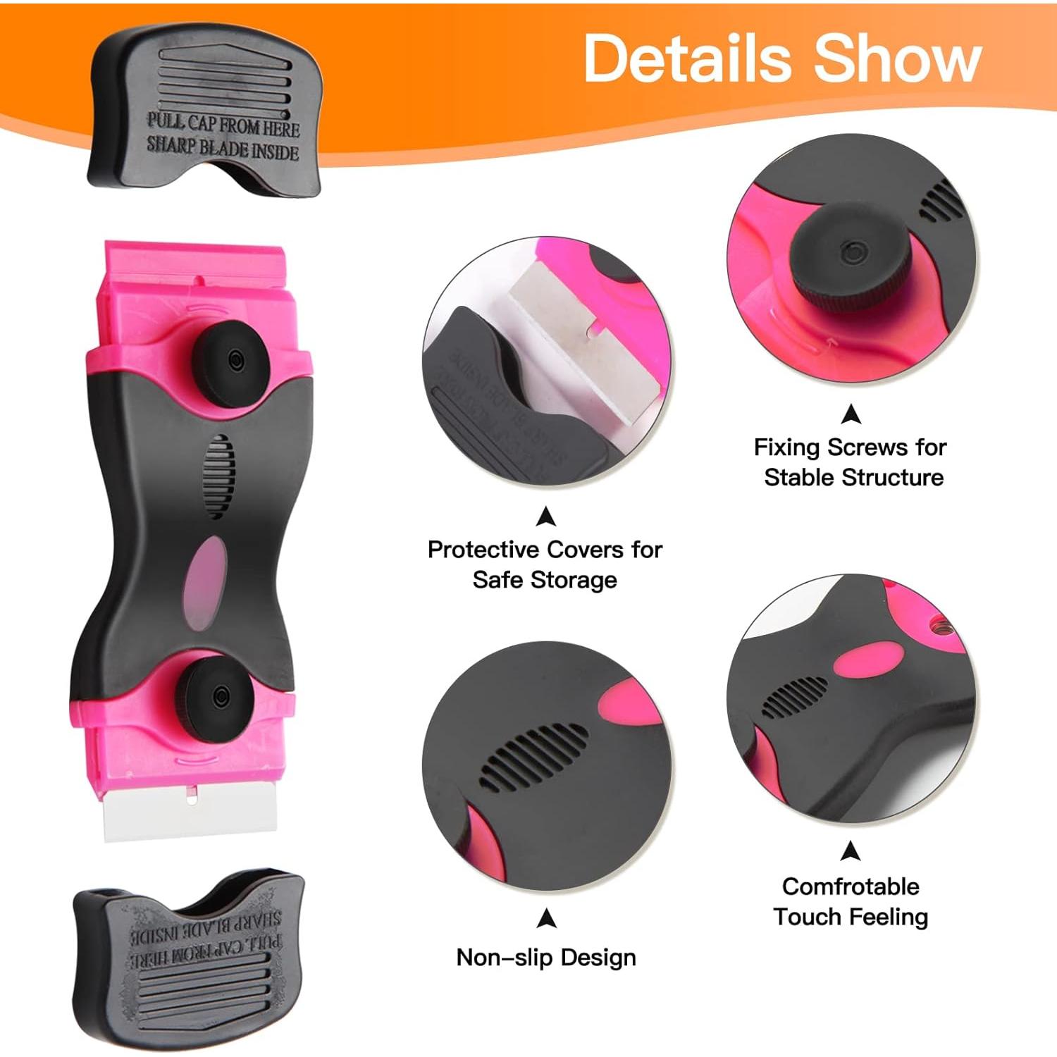 Raspador de limpieza 2 en 1 Viadom con 20 cuchillas - Rosa